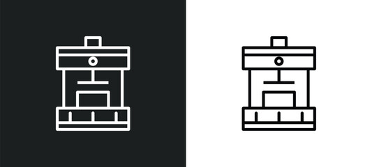 Wall Mural - crusher outline icon in white and black colors. crusher flat vector icon from industry collection for web, mobile apps and ui.