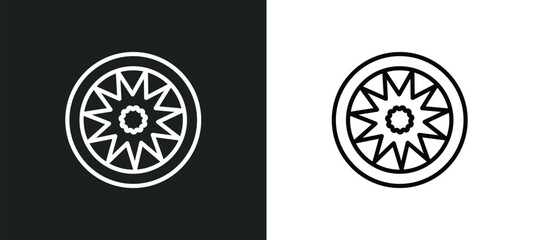 Wall Mural - bihu outline icon in white and black colors. bihu flat vector icon from india collection for web, mo