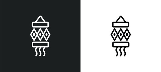 Wall Mural - kandeel outline icon in white and black colors. kandeel flat vector icon from india collection for w