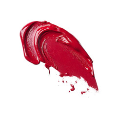 Ruby Red paint stroke. transparent background