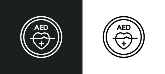 Wall Mural - defibrillator outline icon in white and black colors. defibrillator flat vector icon from health and medical collection for web, mobile apps and ui.