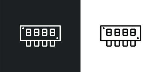 random access memory outline icon in white and black colors. random access memory flat vector icon from hardware collection for web, mobile apps and ui.