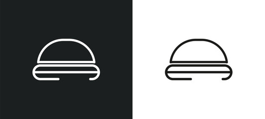 Wall Mural - bosu ball outline icon in white and black colors. bosu ball flat vector icon from gym and fitness collection for web, mobile apps and ui.