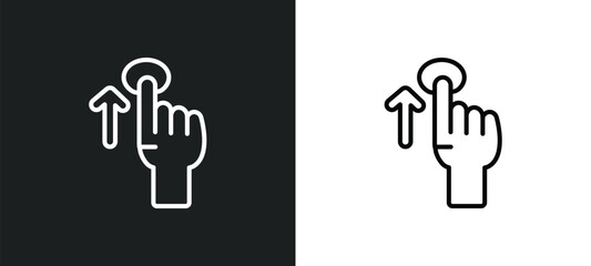 Wall Mural - drag up outline icon in white and black colors. drag up flat vector icon from gestures collection fo