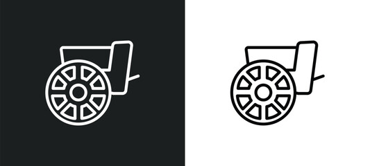 Wall Mural - chariot outline icon in white and black colors. chariot flat vector icon from greece collection for 