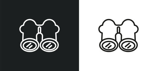 Wall Mural - binocular outline icon in white and black colors. binocular flat vector icon from general collection for web, mobile apps and ui.