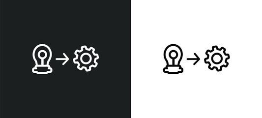 implementation outline icon in white and black colors. implementation flat vector icon from general collection for web, mobile apps and ui.