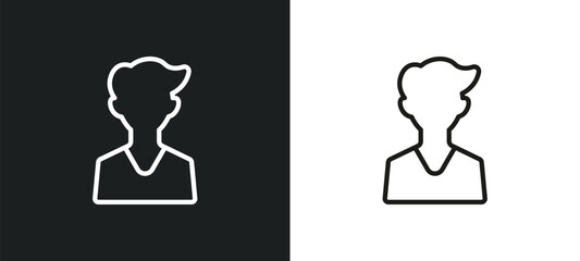 Wall Mural - teenager outline icon in white and black colors. teenager flat vector icon from general collection for web, mobile apps and ui.