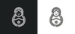 matryoshka outline icon in white and black colors. matryoshka flat vector icon from general collection for web, mobile apps and ui.