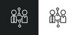 cloning outline icon in white and black colors. cloning flat vector icon from future technology collection for web, mobile apps and ui.