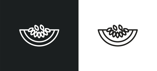 melon outline icon in white and black colors. melon flat vector icon from fruits collection for web, mobile apps and ui.