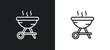 grill outline icon in white and black colors. grill flat vector icon from food collection for web, mobile apps and ui.
