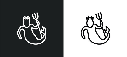 Wall Mural - merman outline icon in white and black colors. merman flat vector icon from fairy tale collection for web, mobile apps and ui.