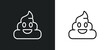 poo emoji outline icon in white and black colors. poo emoji flat vector icon from emoji collection for web, mobile apps and ui.