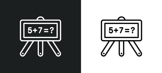Wall Mural - math class outline icon in white and black colors. math class flat vector icon from education collec