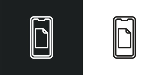 Wall Mural - cellphone outline icon in white and black colors. cellphone flat vector icon from education collection for web, mobile apps and ui.