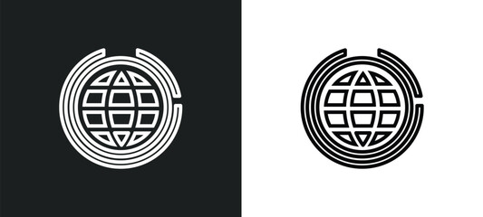 Wall Mural - ozone layer outline icon in white and black colors. ozone layer flat vector icon from ecology collection for web, mobile apps and ui.