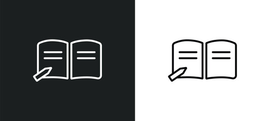 Wall Mural - homework outline icon in white and black colors. homework flat vector icon from education collection
