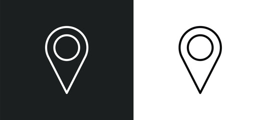 Wall Mural - map pointer outline icon in white and black colors. map pointer flat vector icon from payment collec