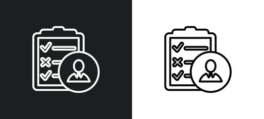 Wall Mural - test outline icon in white and black colors. test flat vector icon from customer service collection 