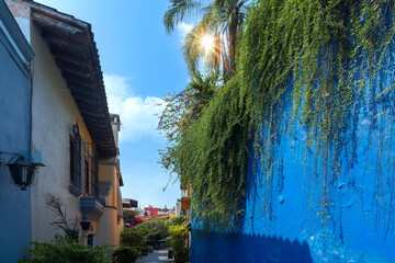 Wall Mural - Scenic colorful colonial architecture of Cuernavaca streets in historic center in Mexico Morelos.