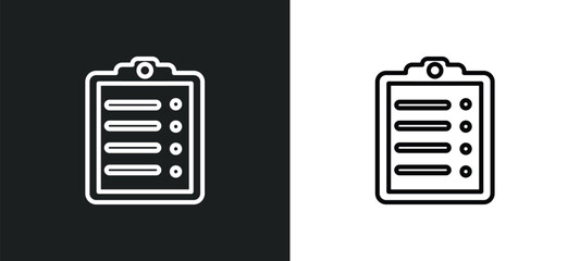 Wall Mural - clipboard outline icon in white and black colors. clipboard flat vector icon from customer service c