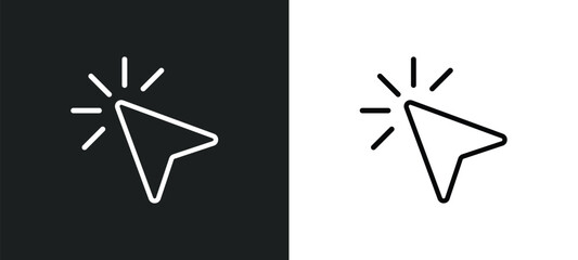 Wall Mural - pointer outline icon in white and black colors. pointer flat vector icon from cursor collection for 