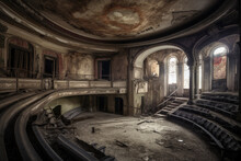 Old Abandoned Cinema, Oblivion, Nostalgia, Emotion Concept,