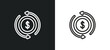 © Digital Bazaar - currency circulate outline icon in white and black colors. currency circulate flat vector icon from cryptocurrency economy collection for web, mobile apps and ui.