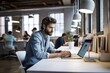 © visoot - Portrait of man are working on laptop in modern office.