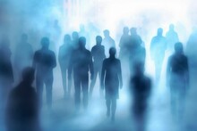 AI Generated Illustration Of A Group Of Diverse People With A Misty Atmosphere Surrounding Them