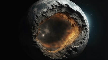 Wall Mural - AI generated illustration of a planet in the vast universe