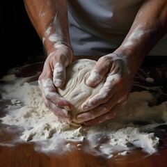 Sticker - the floured dough has been rolled on top of a table