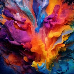 Canvas Print - AI generated splash of colors