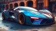 © Kuroi Ame Wa Hidoi/Wirestock Creators - AI generated illustration of a sleek, futuristic supercar parked on a city street