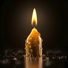 Sticker - AI generated illustration of a candle with dripping wax Illuminating the dark