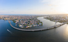 Aerial View Of Lagos Lekki Ikoyi Link Bridge Showing Parts Of Lekki, Ikoyi And Banana Island, Nigeria.