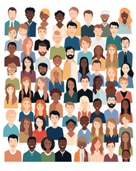 Inclusive group of people illustration.