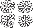 vector set of black and white pom poms