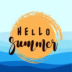 vector summer background hello summer text