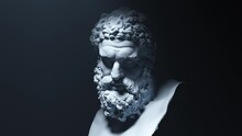 Hercules Bust Sculpture In A 3D Animation
