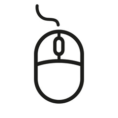Illustration of mouse with cable, mouse icon vector, computer mouse icon flat trendy outline style illustration isolated on white background. 