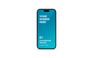 Wall Mural - smartphone mockup silver | fully editable file, replaceable screen, separated shadow and background