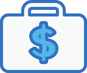 Wall Mural - money luggage icon line design, monoline icons.