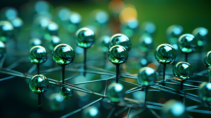 Wall Mural - green hydrogen h2 gas molecule. production of green hydrogen energy powered by renewable electricity