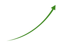 Green Curved Graph With Arrow Moving Up Png File Type