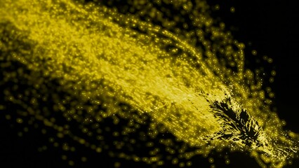 Wall Mural - black background with starlight. design. bright iridescent spangles of white and yellow made in cart
