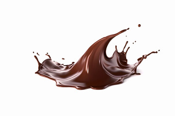 Fantastic brown chocolate splash on white background