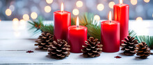 Christmas Candle And Christmas Decorations