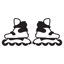 Modern Icon Of Inline Skate, Rollerskates Icon Isolated Sign Symbol Vector Illustration, Roller Skates Of High Quality Black And White Style Vector Icons.